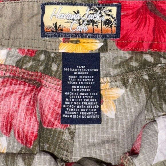 Havana Jack's Cafe Floral Capri Pants-Green-Size 12P-GUC - Picture 4 of 5